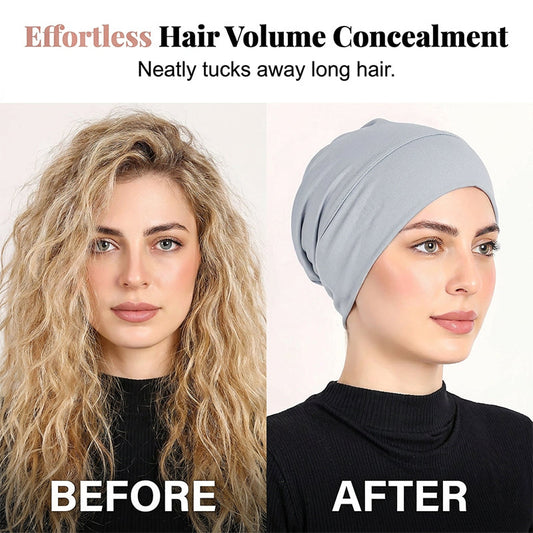✨ Soft Stretch Turban Cap – Milk Silk, Anti-Slip, Multi-Use ✨