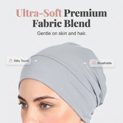 ✨ Soft Stretch Turban Cap – Milk Silk, Anti-Slip, Multi-Use ✨