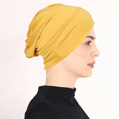 ✨ Soft Stretch Turban Cap – Milk Silk, Anti-Slip, Multi-Use ✨