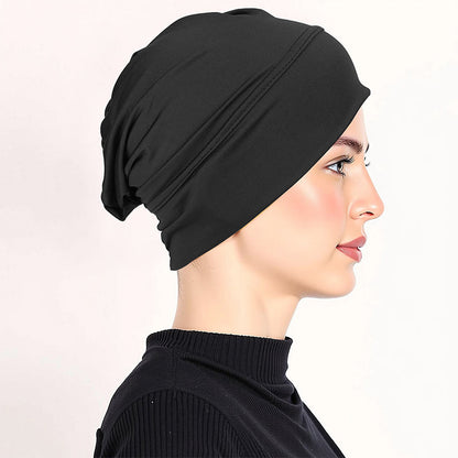 ✨ Soft Stretch Turban Cap – Milk Silk, Anti-Slip, Multi-Use ✨