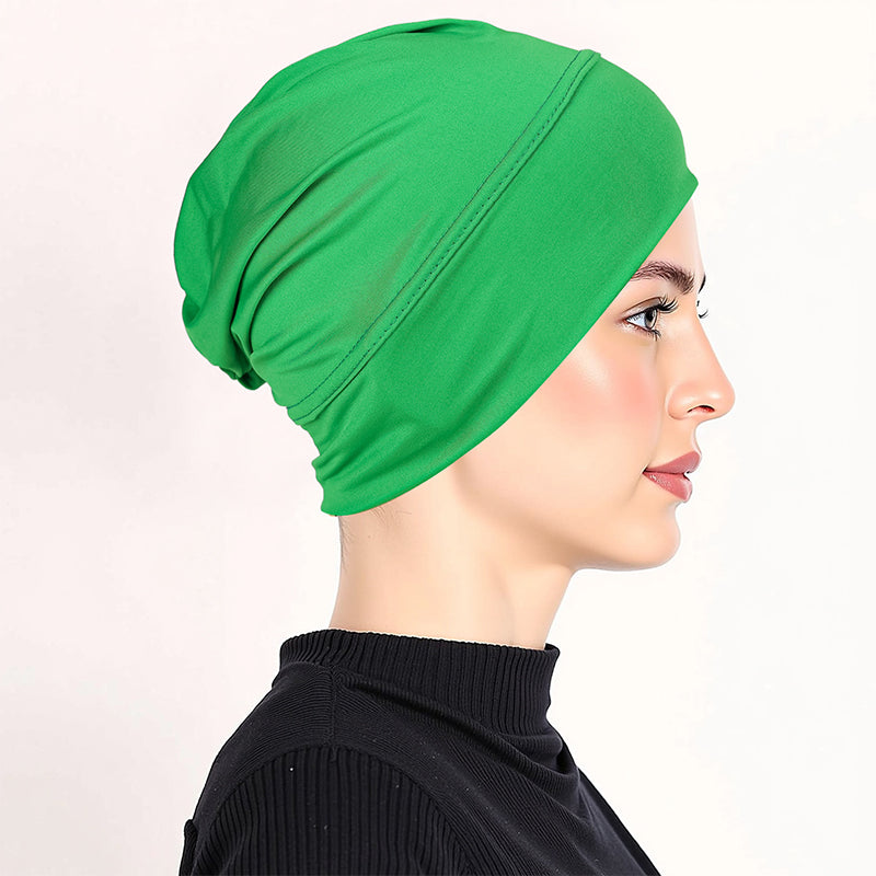 ✨ Soft Stretch Turban Cap – Milk Silk, Anti-Slip, Multi-Use ✨