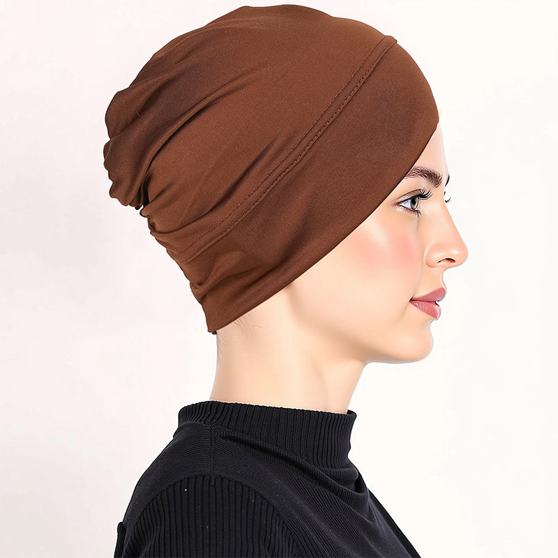✨ Soft Stretch Turban Cap – Milk Silk, Anti-Slip, Multi-Use ✨