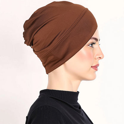 ✨ Soft Stretch Turban Cap – Milk Silk, Anti-Slip, Multi-Use ✨