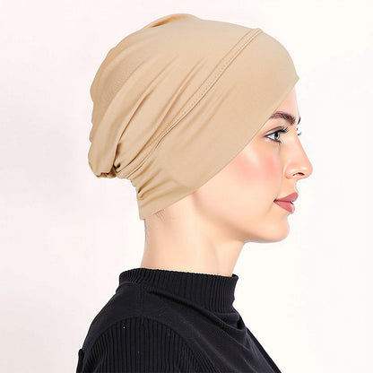 ✨ Soft Stretch Turban Cap – Milk Silk, Anti-Slip, Multi-Use ✨