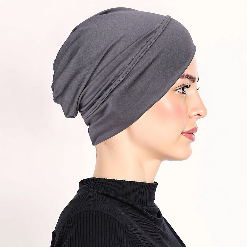 ✨ Soft Stretch Turban Cap – Milk Silk, Anti-Slip, Multi-Use ✨
