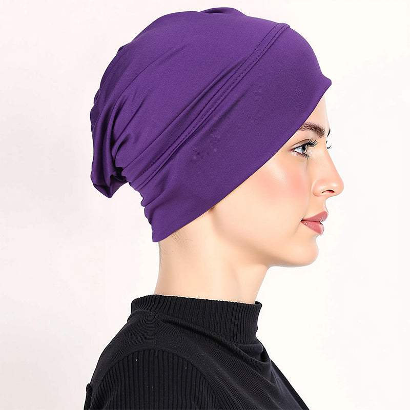 ✨ Soft Stretch Turban Cap – Milk Silk, Anti-Slip, Multi-Use ✨