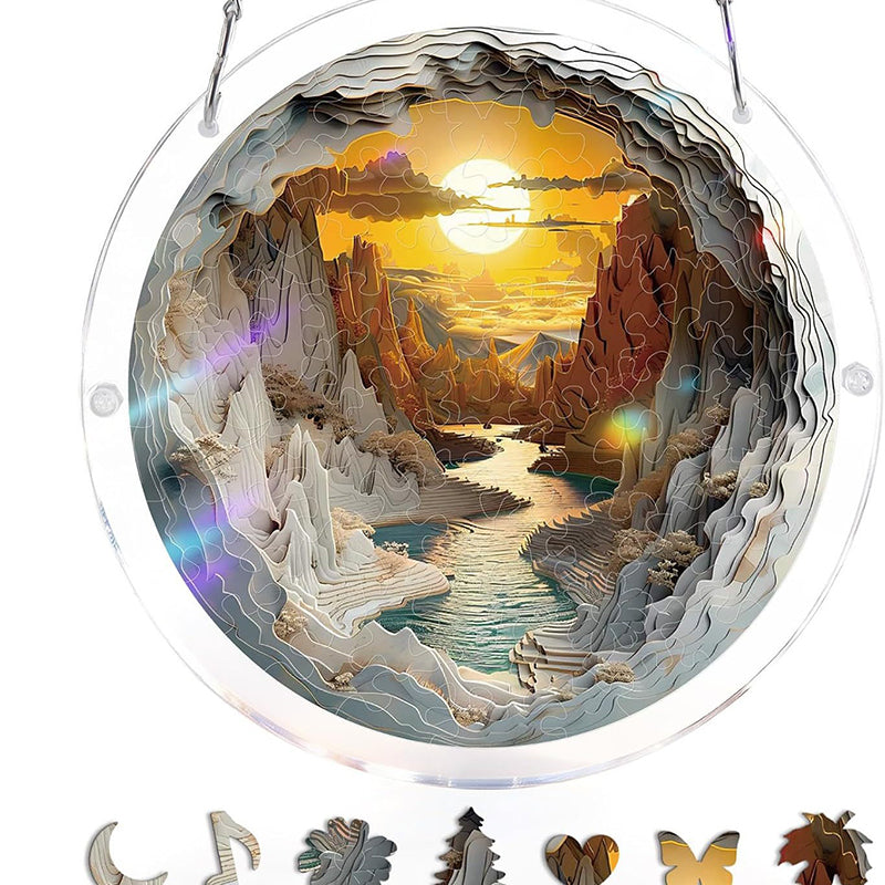 🔥Acrylic sunset and seascape jigsaw puzzle for window decoration