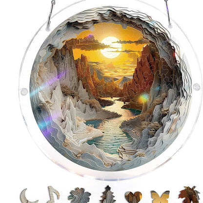 🔥Acrylic sunset and seascape jigsaw puzzle for window decoration
