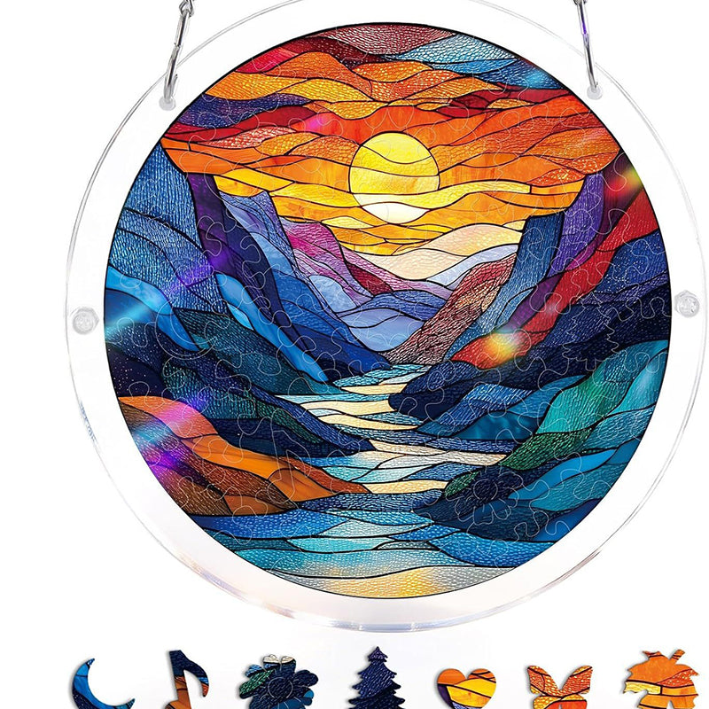 🔥Acrylic sunset and seascape jigsaw puzzle for window decoration
