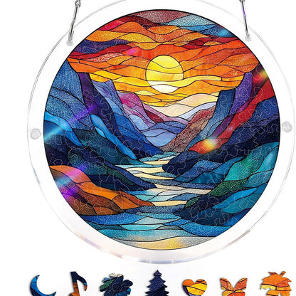 🔥Acrylic sunset and seascape jigsaw puzzle for window decoration