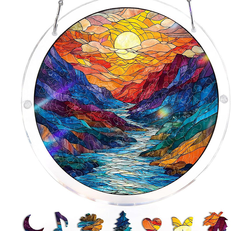 🔥Acrylic sunset and seascape jigsaw puzzle for window decoration