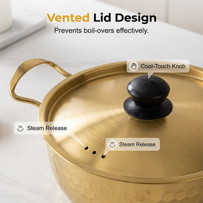 Thickened Stainless Steel Hammered Pot