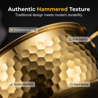 Thickened Stainless Steel Hammered Pot
