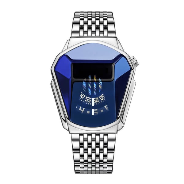 Men's Fashion Blue Crystal Water-Resistant Quartz Watch