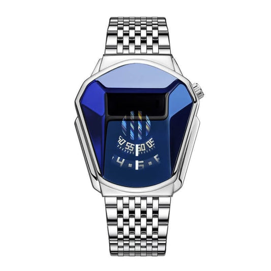 Men's Fashion Blue Crystal Water-Resistant Quartz Watch