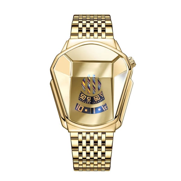 Men's Fashion Blue Crystal Water-Resistant Quartz Watch