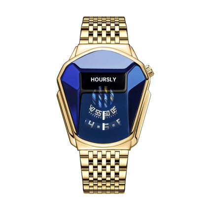 Men's Fashion Blue Crystal Water-Resistant Quartz Watch