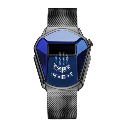 Men's Fashion Blue Crystal Water-Resistant Quartz Watch