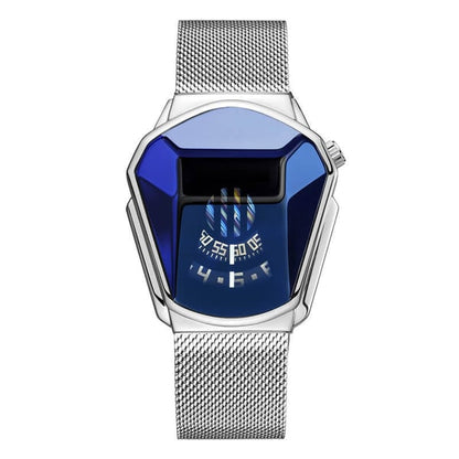 Men's Fashion Blue Crystal Water-Resistant Quartz Watch