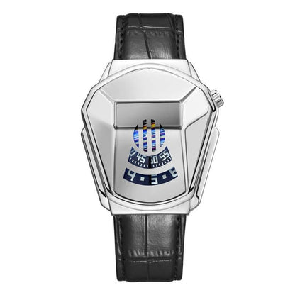 Men's Fashion Blue Crystal Water-Resistant Quartz Watch
