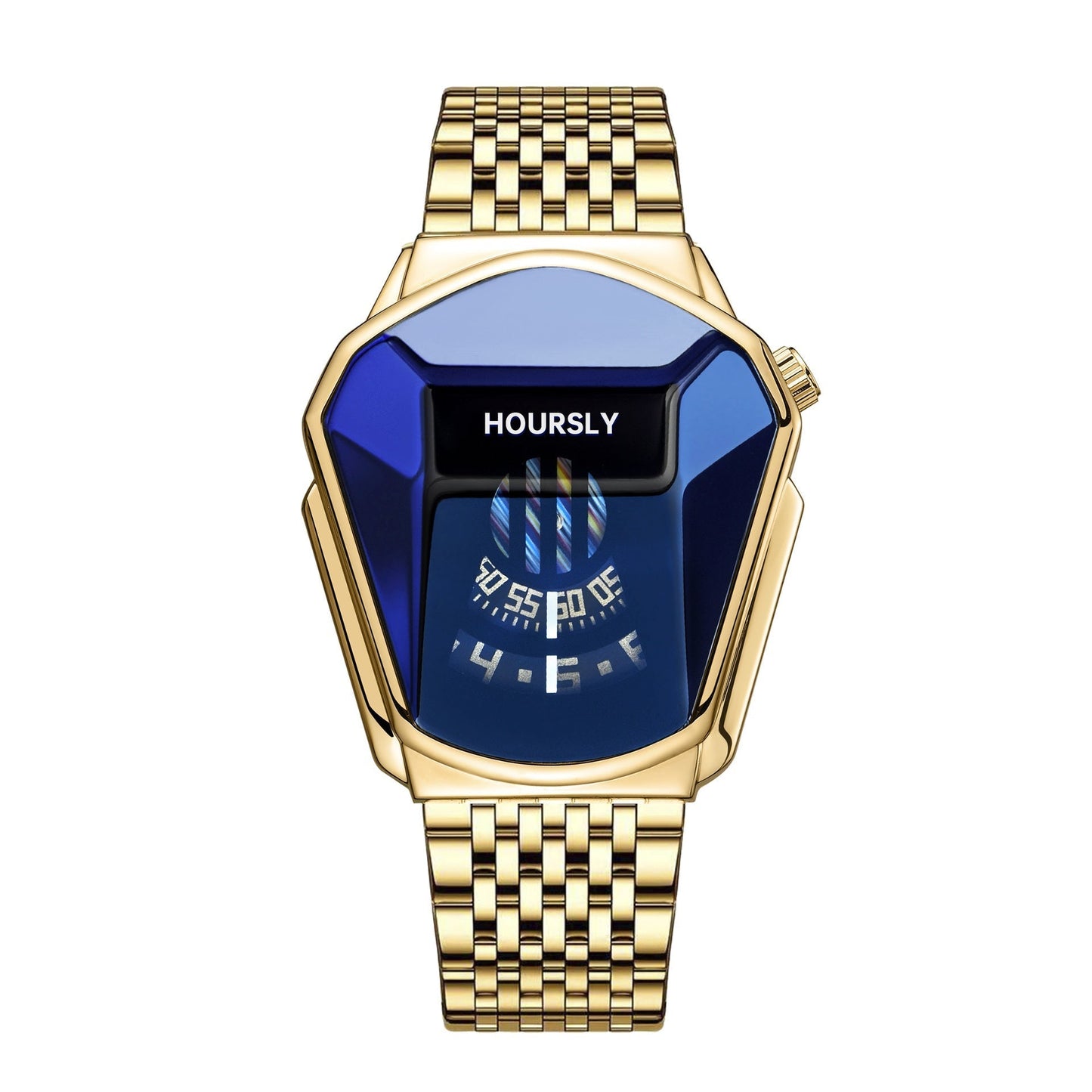Men's Fashion Blue Crystal Water-Resistant Quartz Watch