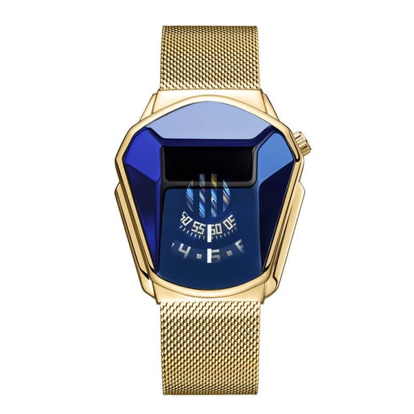 Men's Fashion Blue Crystal Water-Resistant Quartz Watch
