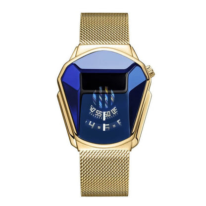 Men's Fashion Blue Crystal Water-Resistant Quartz Watch