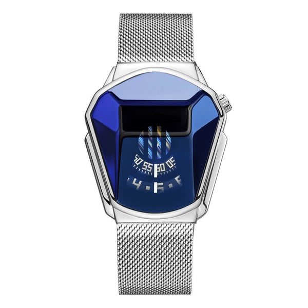 Men's Fashion Blue Crystal Water-Resistant Quartz Watch