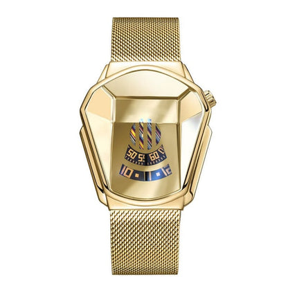 Men's Fashion Blue Crystal Water-Resistant Quartz Watch