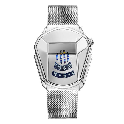 Men's Fashion Blue Crystal Water-Resistant Quartz Watch