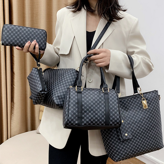 Stylish 6-in-1 Mother & Baby Bag Set – Printed, Versatile Shoulder, Crossbody & Handbag for Everyday Use 🌿