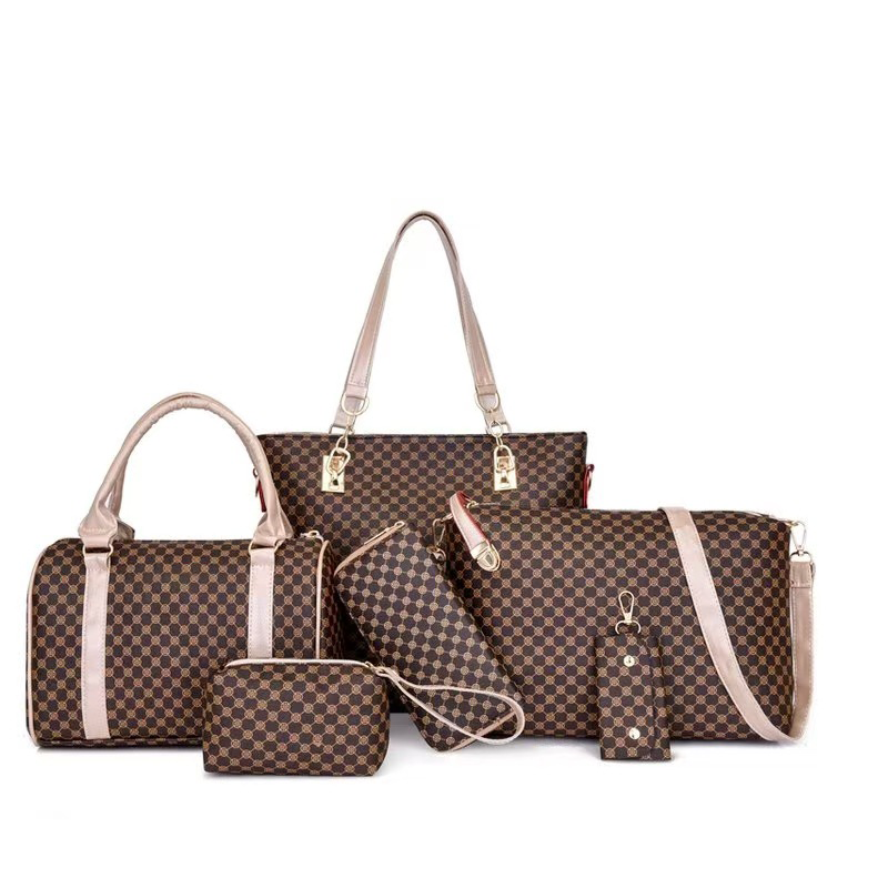 Stylish 6-in-1 Mother & Baby Bag Set – Printed, Versatile Shoulder, Crossbody & Handbag for Everyday Use 🌿