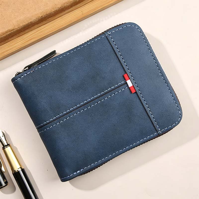 🔥🎉 Men's PU Leather Zip-Around Bifold Wallet