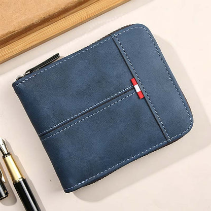 🔥🎉 Men's PU Leather Zip-Around Bifold Wallet