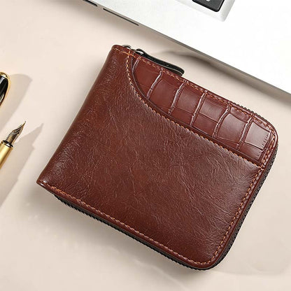 🔥🎉 Men's PU Leather Zip-Around Bifold Wallet