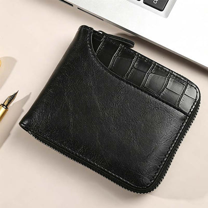 🔥🎉 Men's PU Leather Zip-Around Bifold Wallet