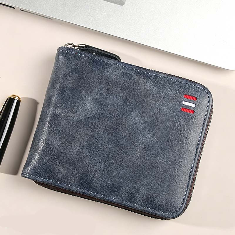 🔥🎉 Men's PU Leather Zip-Around Bifold Wallet