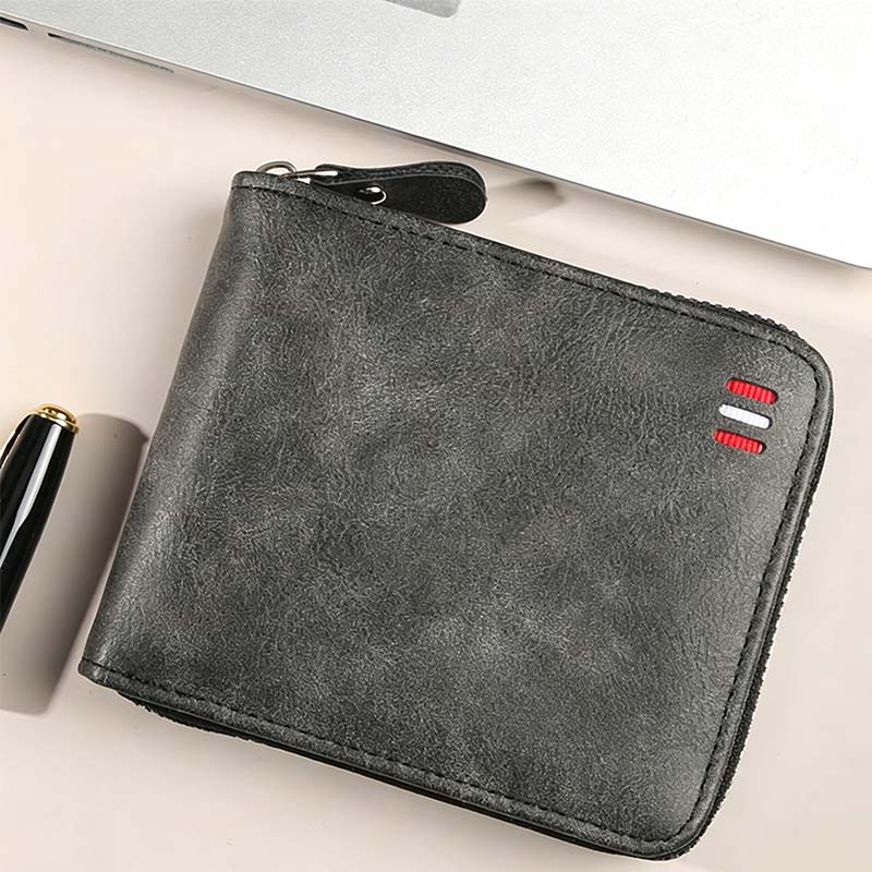 🔥🎉 Men's PU Leather Zip-Around Bifold Wallet