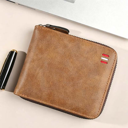 🔥🎉 Men's PU Leather Zip-Around Bifold Wallet