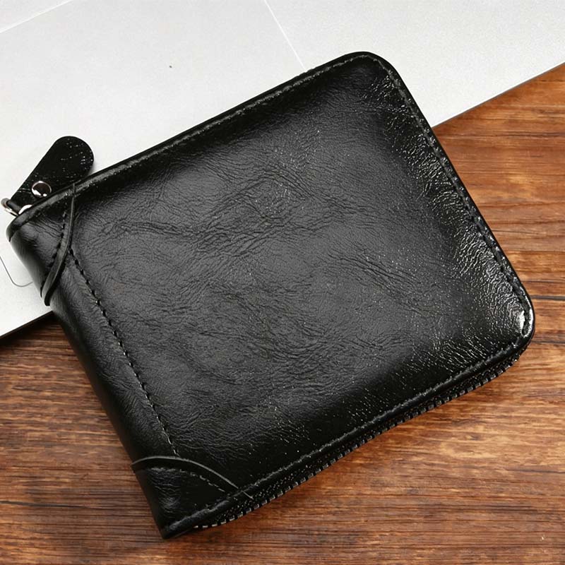 🔥🎉 Men's PU Leather Zip-Around Bifold Wallet