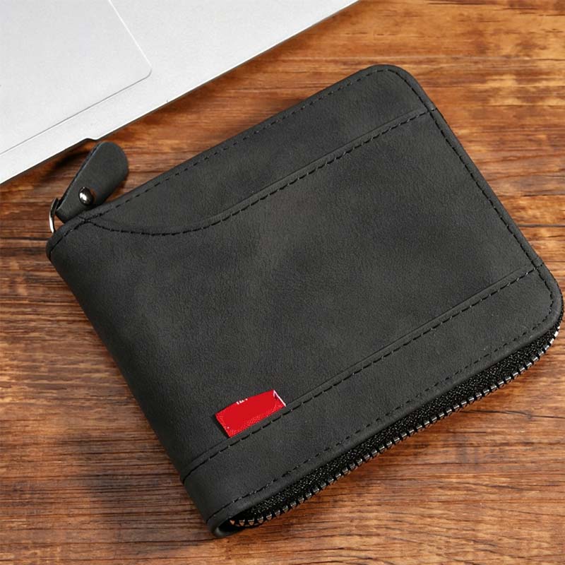 🔥🎉 Men's PU Leather Zip-Around Bifold Wallet