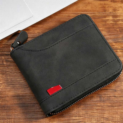 🔥🎉 Men's PU Leather Zip-Around Bifold Wallet