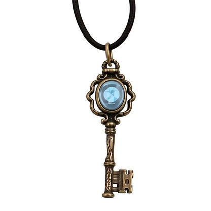 🗝️ Heart Guardian Witch Key Necklace – Set with Moonstone🌙