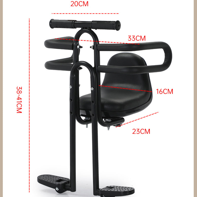 🚲Front Mounted Kids Bike Seat – Adjustable, Foldable, High-Carbon Steel Frame ✨