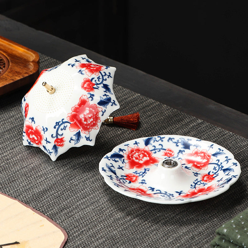 🍵 Traditionally Fired Blue-and-White Porcelain Tea Strainer Set