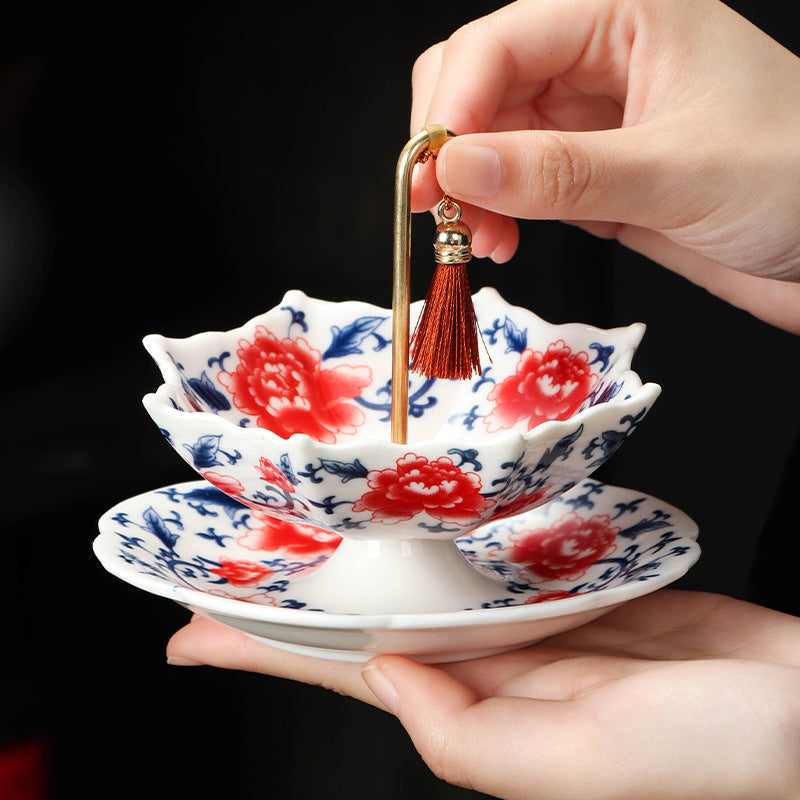 🍵 Traditionally Fired Blue-and-White Porcelain Tea Strainer Set