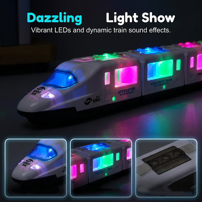 🚄✨ Electric Bullet Train Toy – Light-Up, Bump & Go, with Music 🎵