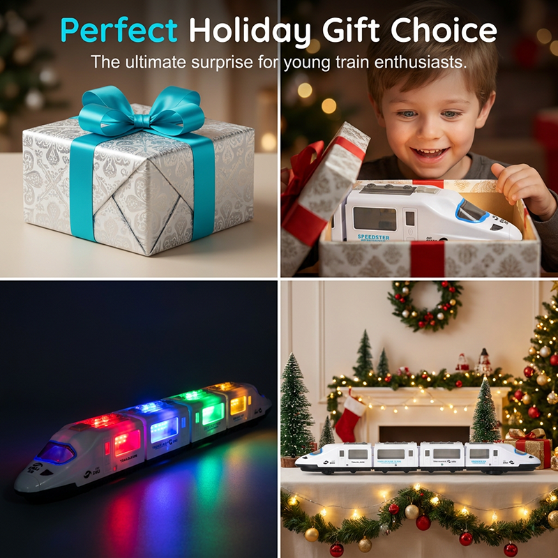 🚄✨ Electric Bullet Train Toy – Light-Up, Bump & Go, with Music 🎵
