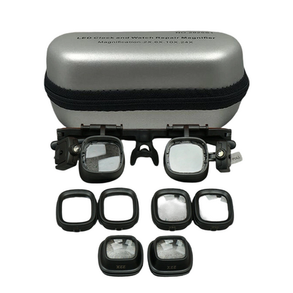 🔬✨ Precision LED Magnifier Glasses – Interchangeable Lenses, Dual LED, Hands-Free 💡