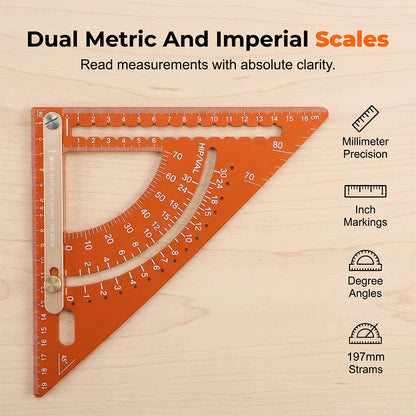 📐✨ Precision Woodworking Triangle Square – Alloy, Adjustable, Anti-Rust 🛠️